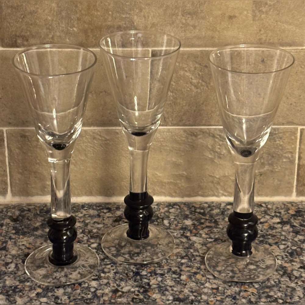 Tequila Rose Black Button Stemmed Shot Glasses with a Flared Top-2